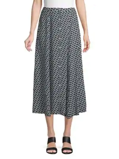 Shop Max Studio Printed Midi Skirt In Black Multi