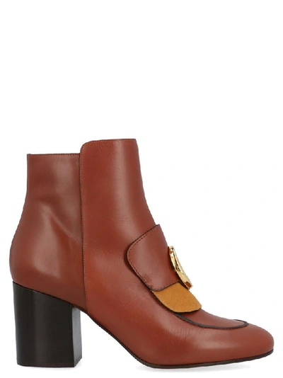 Shop Chloé C Ankle Boots In Brown