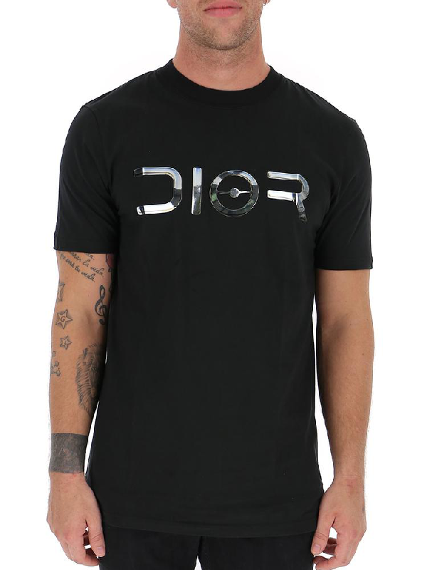 Dior X Sorayama Logo Print T In Black | ModeSens