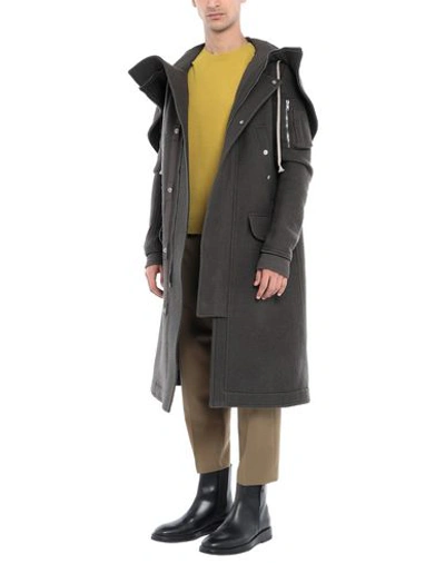 Shop Rick Owens Coat In Military Green