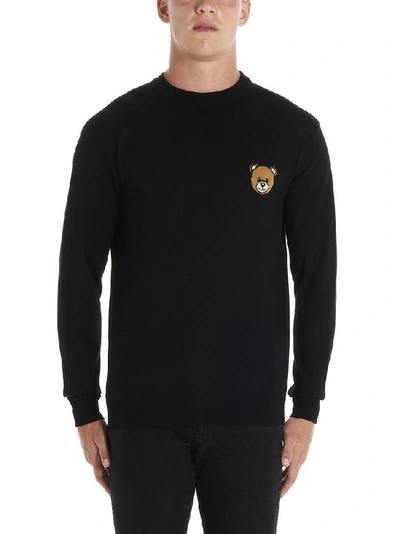 Shop Moschino Teddy Bear Knit Pullover In Black