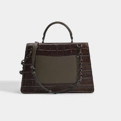 Coach Parker Top Handle 32 Bag In Green Croc Embossed Leather ModeSens