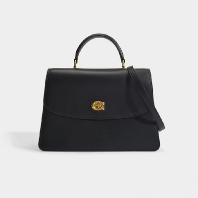 Shop Coach Parker Top Handle 32 Bag In Black