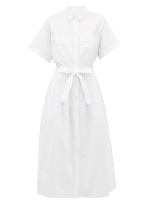 Loup Charmant Pamlico Striped Cotton Shirt Dress In White | ModeSens