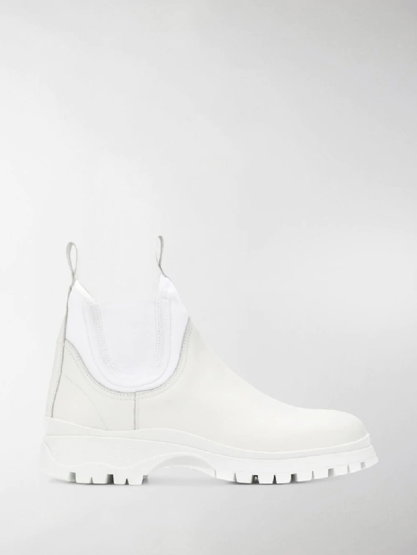 prada white chelsea boots