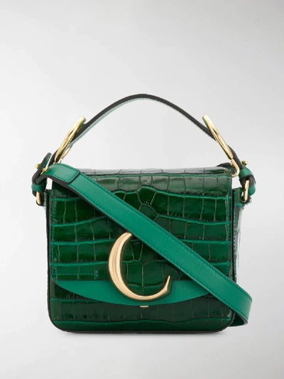 Shop Chloé Mini C Bag In Green