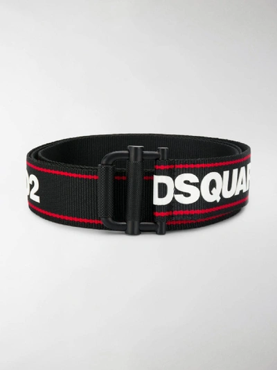 Shop Dsquared2 Logo Tape Belt In Black