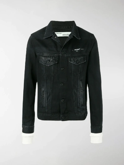Shop Off-white Caban Denim Jacket In Black
