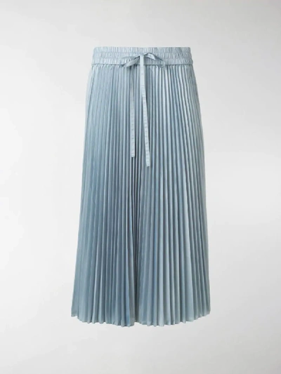 Shop Red Valentino Pleated Midi Skirt In Blue