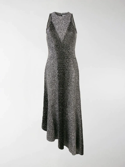 Shop Givenchy Beaded Asymmetric Dress In Black