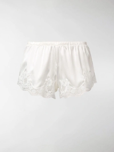 Shop Dolce & Gabbana Lace Detail Shorts In White