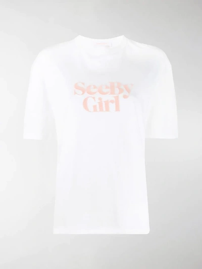 Shop See By Chloé See By Girl T-shirt In White
