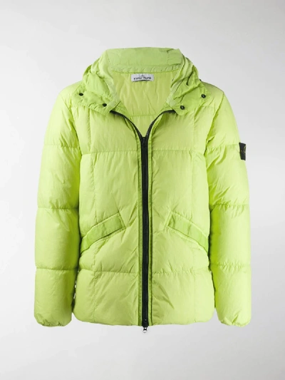Shop Stone Island Quilted Down Jacket In Green