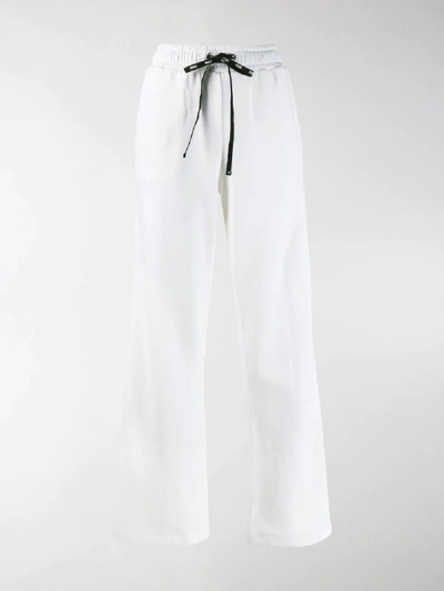 Shop Fendi Flared Logo Jogging Trousers In White