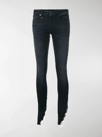 Shop R13 Kate Shredded Skinny Jeans In Black