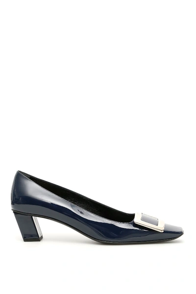 Shop Roger Vivier Belle Vivier Pumps In Blu Chiaro (blue)