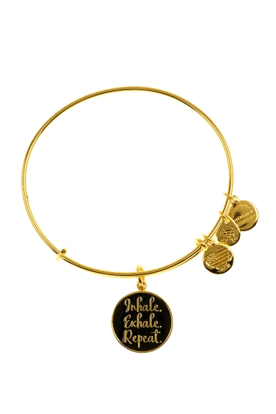 Shop Alex And Ani Words Are Powerful Expandable Wire Bracelet In Gold