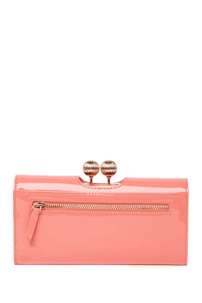 Shop Ted Baker Bobble Patent Leather Wallet In Coral