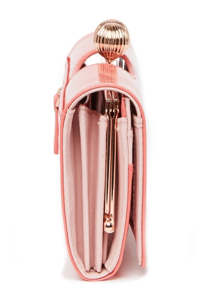 Shop Ted Baker Bobble Patent Leather Wallet In Coral
