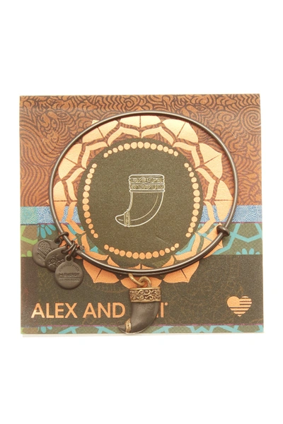 Shop Alex And Ani Two-tone Tiger's Claw Expandable Wire Bracelet In Midnight Silver