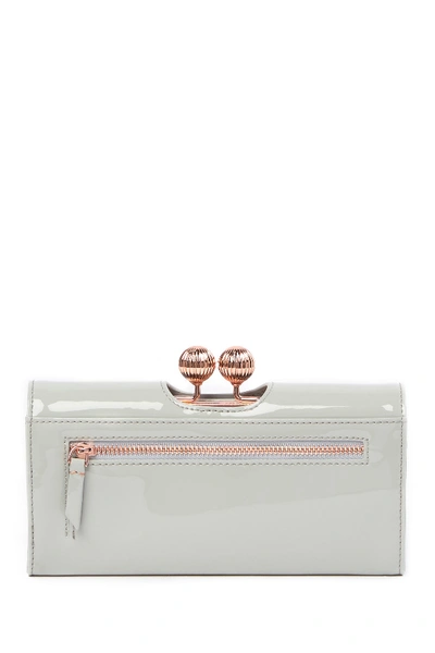 Shop Ted Baker Bobble Patent Leather Wallet In Grey