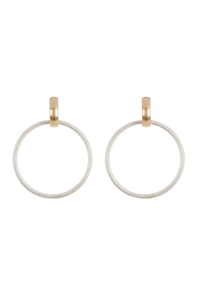 Shop Area Stars Two-tone Linked Hoop Earrings In Two Tone