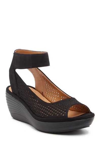 Clarks Reedly Salene Wedge Sandal - Wide Width Available In Black | ModeSens