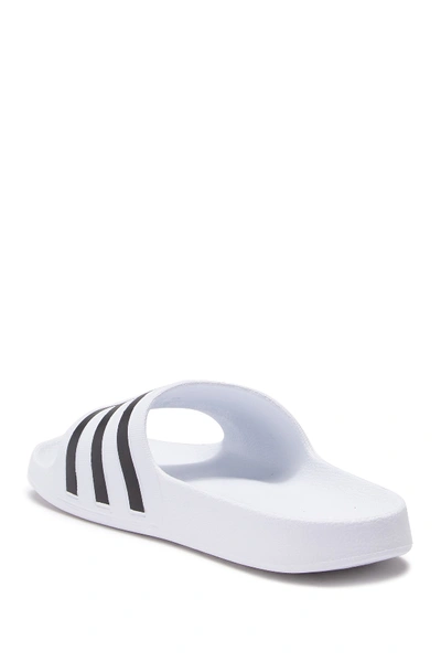 Shop Adidas Originals Adilette Aqua Sandal In Ftwr Wht/cr Blk/ftr Wht