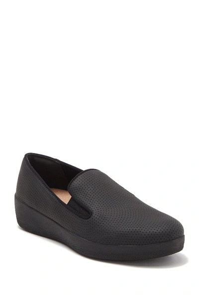Shop Fitflop Superskate Perforated Loafer In Black