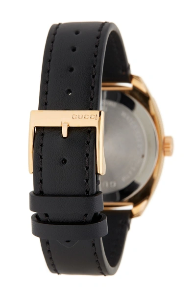 Shop Gucci Men's Gold-tone Swiss Quartz Leather Strap Watch, 41mm