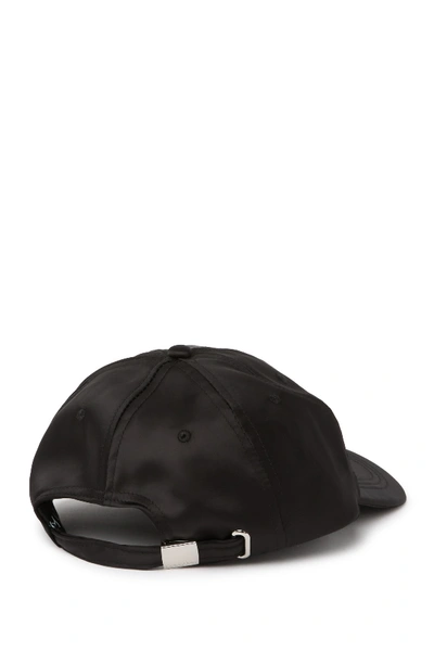 Shop Calvin Klein Logo Tag Satin Cap In Black