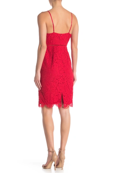 Shop Astr Lace V-neck Sheath Dress In Red
