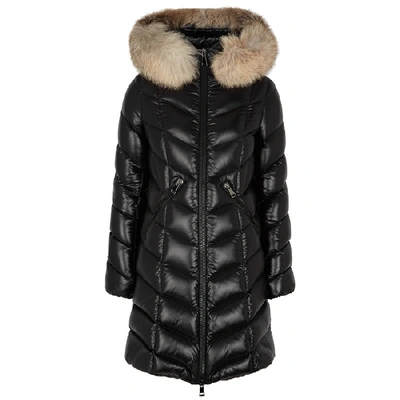 Moncler Fulmar Fur-trimmed Shell Coat In Black | ModeSens