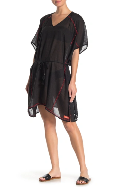 Shop Calvin Klein Whip Stitch Beach Cover-up Dress In Black