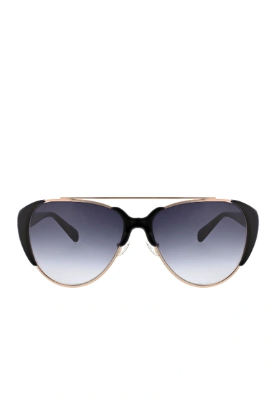 Shop Oscar De La Renta Aviator Sunglasses In Black