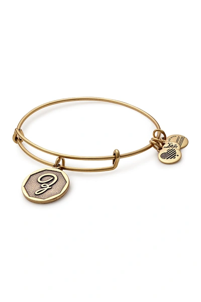 Shop Alex And Ani Initial 'z' Adjustable Wire Bangle In Russian Gold