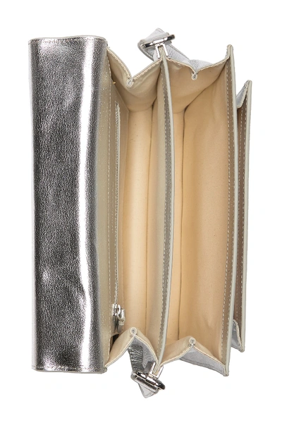 Shop Loeffler Randall Rider Leather Crossbody Bag In Silver