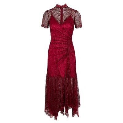 Shop Jonathan Simkhai Red Ruched Lace Dress