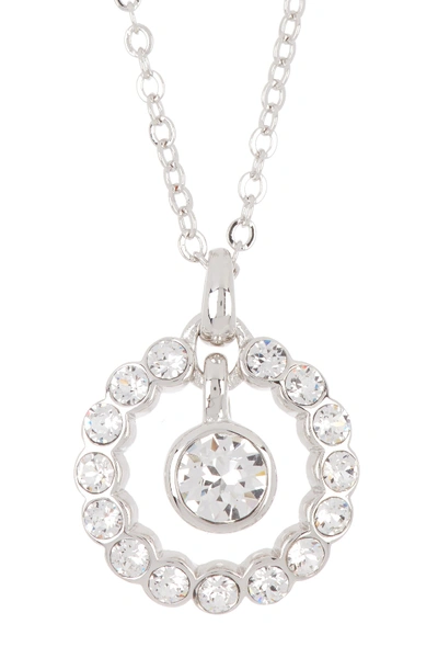 Shop Ted Baker Cadhaa Concentric Crystal Pendant Necklace In Silver/crystal
