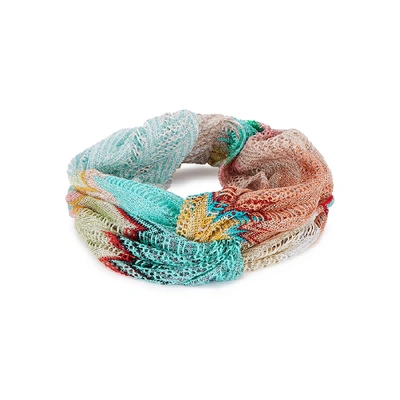 Shop Missoni Zigzag-intarsia Fine-knit Headband