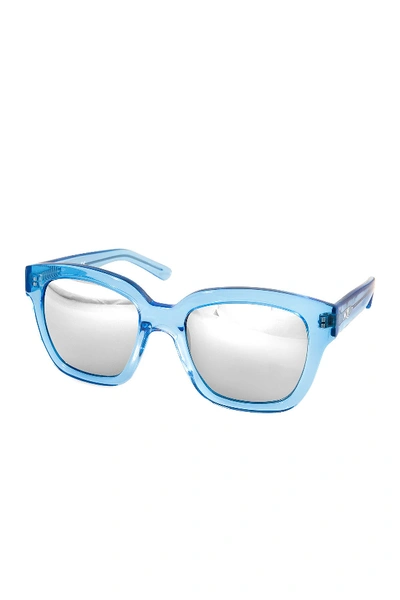 Shop Aqs Rory 52mm Square Sunglasses In Clear Blue-silver