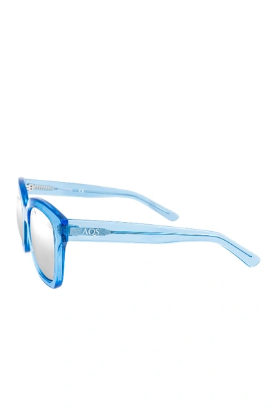 Shop Aqs Rory 52mm Square Sunglasses In Clear Blue-silver