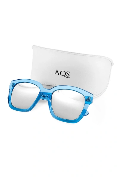 Shop Aqs Rory 52mm Square Sunglasses In Clear Blue-silver