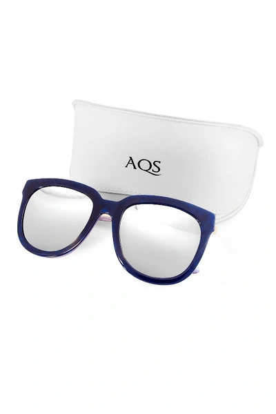Shop Aqs Piper 55mm Square Sunglasses In Blue-light Purple-steel-silver