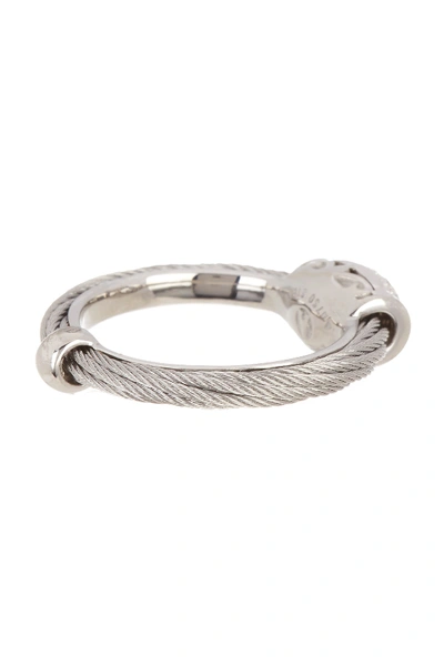Shop Alor Stainless Steel Diamond Grey Cable Ring