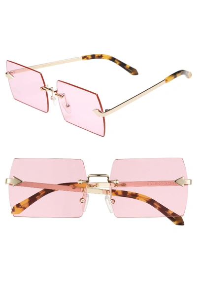 Shop Karen Walker The Bird 58mm Rimless Sunglasses In Gold