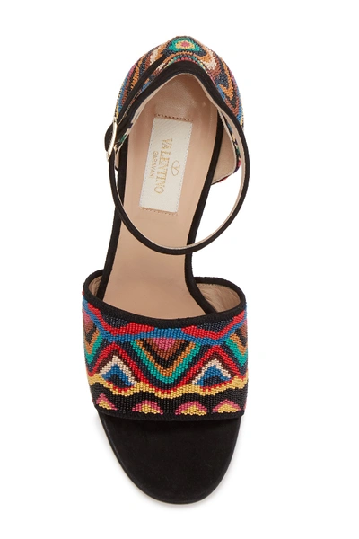 Shop Valentino Beaded Ankle Strap Sandal In Multicolor/nero