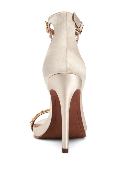 Shop Bcbgmaxazria Ella Chain Satin Stiletto Sandal In Off White