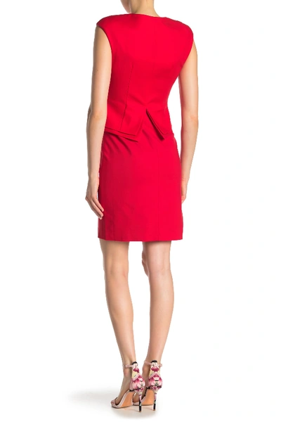 Shop Ted Baker Structured Zip Peplum Dress In Red