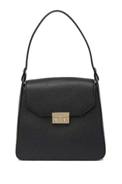 Shop Kate Spade Lynea Leather Shoulder Bag In Black